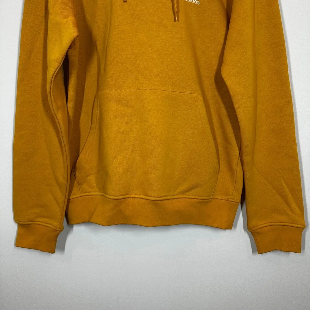 NWT Adidas Originals ESS HD Hoodie Men Small Preloved Yellow Trefoil Pullover
